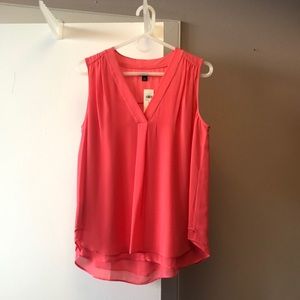 Pink sleeveless flowy blouse